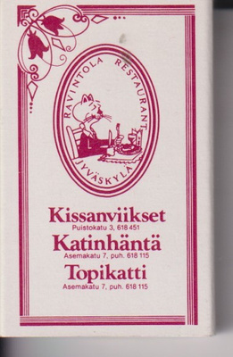 Jyväskylä, Kissanviikset, Katinhäntä,  tulitikkuaski   e17
