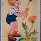 Vanha kesäinen kortti, siitepölyä ilmassa 1942, siisti leima - pikkukuva 2