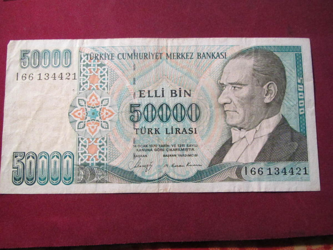 50000 lira 1970 Turkki-Turkey