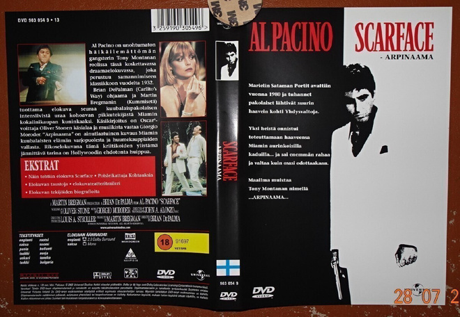 dvd, Arpinaama (Scarface, Al Pacino) [toiminta]