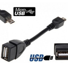 USB 2.0 OTG Adapteri, A naaras - Micro-B uros, musta, 0.1m - pikkukuva 1