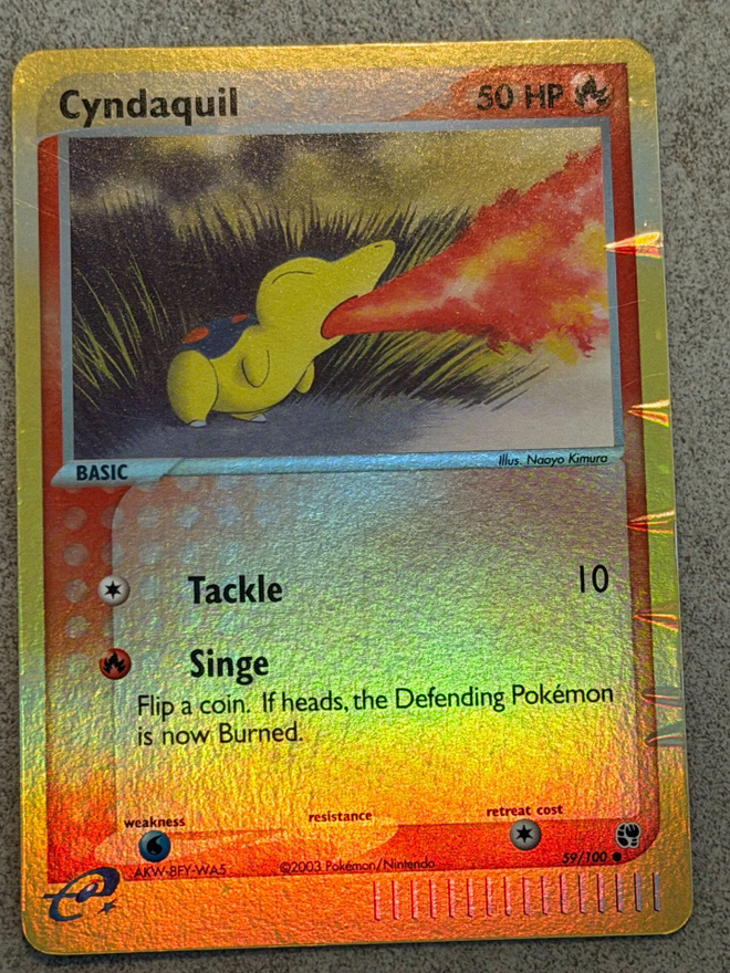 Pokémon Cyndaquil 59/100 Reverse Holo EX Sandstorm 2003