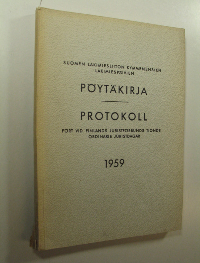 Suomen lakimiesliiton lakimiespäivien pöytäkirja 1959