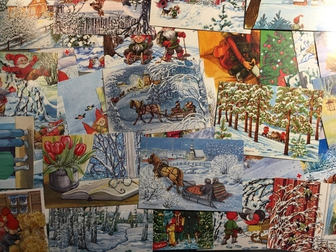 Joulukortit 34kpl Marjaliisa Pitkäranta, 1977 alkaen