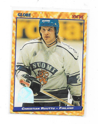1995 SWE Globe #143 Christian Ruuttu Suomi . Ässät HIFK