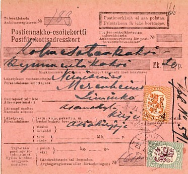 1928 postiennakkovapaakirje M17 1,mk B hr W1, Oulu