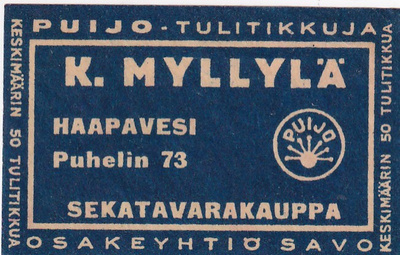 Haapavesi, K. Myllylä , Osakeyhtiö Savo, Puijo . s47