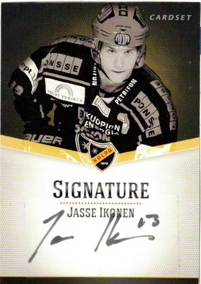 2012-13 Cardset JASSE IKONEN KalPa Ässät Signature nimmari