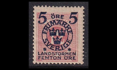 Ruotsi 101 ** Landstorm II 5+15/12 Öre (1916)