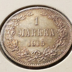 1 MARKKA v.1915 hopeaa, erittäin hyvä yksilö - pikkukuva 1