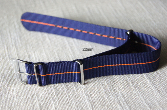 Nato 22mm Navy kapealla oranssi raidalla