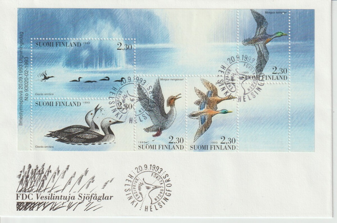 1993 Vesilintuja-merkkien FDC-kirje
