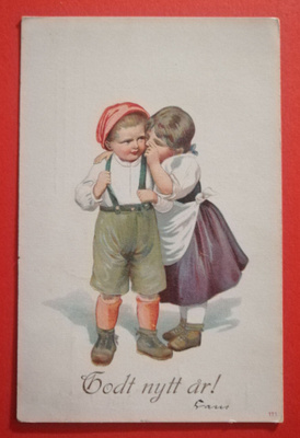 Vanha uudenvuoden kortti kulk. 1911