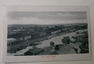 Porvoo, vanhaa jokirantaa, laivat, mv pk, p. 1917