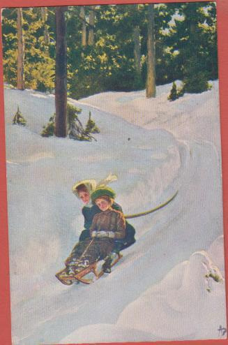 Naiset kelkkamäessä  - kulk v 1911