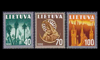 Liettua 474-6 ** Kansallissymboleja (1991)