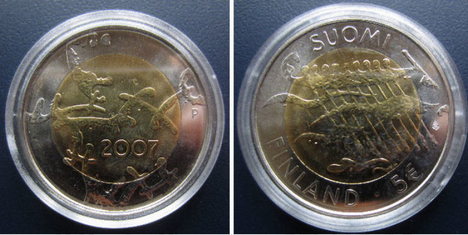 5€ Suomi 2007 Itsenäisyys 90 vuotta BU - juhlaraha