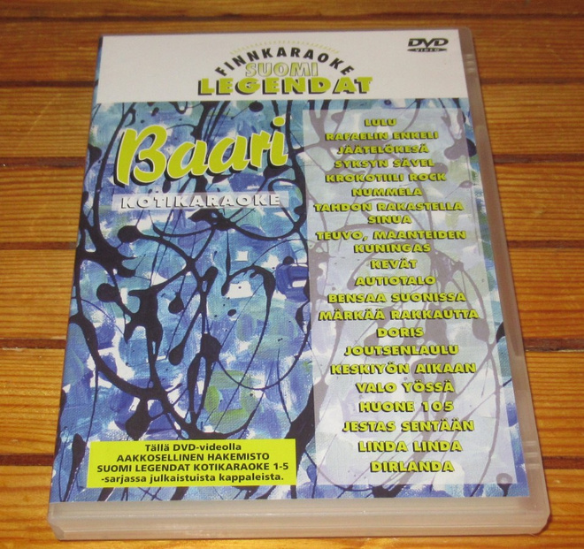 Finnkaraoke Suomi legendat, Baari kotikaraoke dvd.