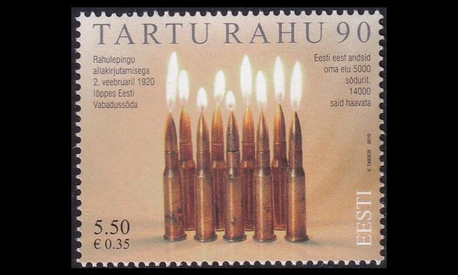 Eesti 654 ** Tarton rauhansopimus 90v (2010)
