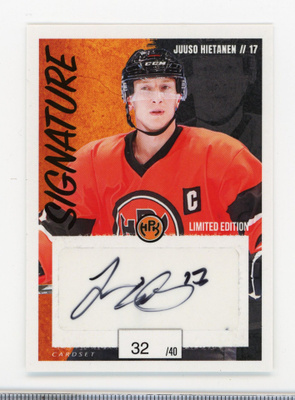2022-2023 Cardset SM-Liiga Signature Juuso Hietanen 32/40