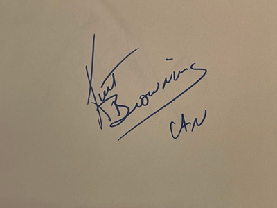 Kurt Browning nimikirjoitus paperilla