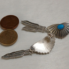 Vintage Hopea korvakorut turkoosi kivi Sterling Silver - pikkukuva 3