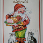 3 kpl joulukortti, kulkenut, kuvissa kissa - pikkukuva 3