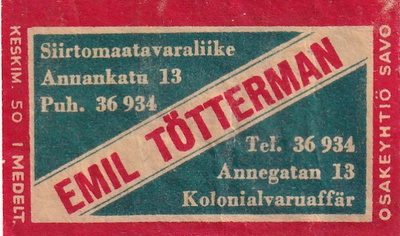 Emil Tötterman  . Annankatu 13 Osakeyhtiö Savo    b585