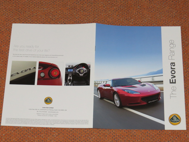 2001 Lotus Evora PRESTIGE esite - KUIN UUSI - 14 sivua