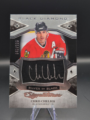 2018-19 UD Black Diamond Chris Chelios Silver Auto /125