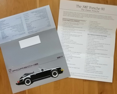 1987 Porsche 911 esite - KUIN UUSI