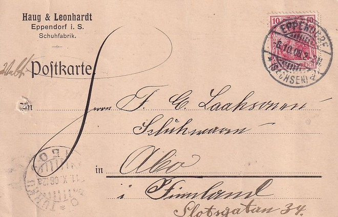 SAKSA - SUOMI TURKU 1908 POSTIKORTTI