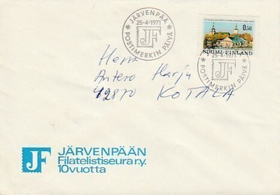 ERIKOISLEIMA , Postimerkin päivä, Järvenpää  25.4.1971