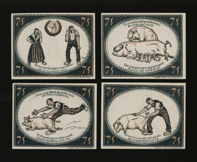 Saksa Notgeld 4 x 75 Pfg, Diepholz 28.9.1921