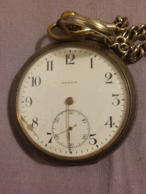 Zenith hopeinen taskukello 1900