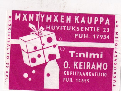 Mäntymäen Kauppa, T:nimi O. Keiramo. Tukkukauppojen Oy .s46