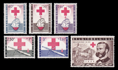 Belgia 1149-54 ** Punaisen Risti 100v (1959)