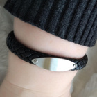 Punottu nahkaranneke, sileä teräs laatta  ja magneettilukko - pikkukuva 2