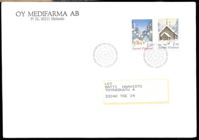 Joulu 1989 FDC (LAPE 1093 -1094)