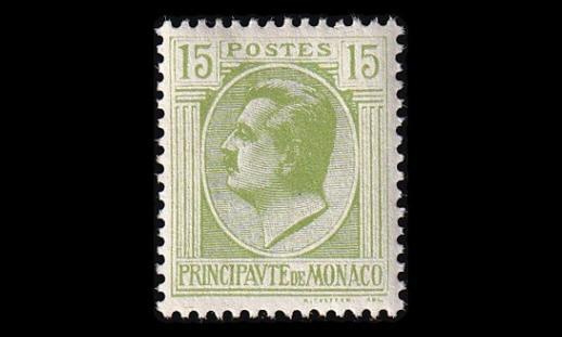 Monaco 78 ** Louis II 15 C kellanvihreä (1924)
