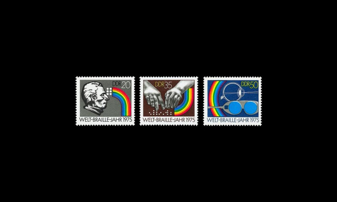 DDR 2090-2 ** Braille-vuosi, näkövammaisuus (1975)