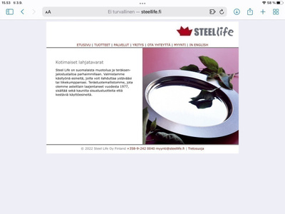 STEEL LIFE FINLAND.  TERÄSVATI/KULHO.  2 KPL. nouto!