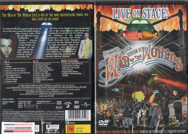 jeff wayne´s musical war of the worlds	(49 111)	UUSI	-FI-	DV