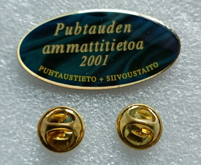Puhtauden ammattitietoa 2001 -pinssi