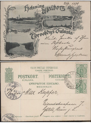 Oulu 1898 sommitelmakortti Saksaan