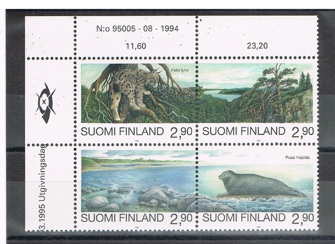 1995  Suomi-Venäjä yhteisjulk - eläimiä nelilö  ++