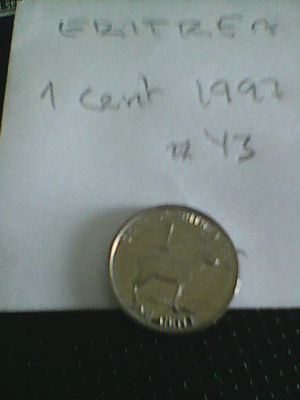 Eritrea 1 cent 1997, km#43
