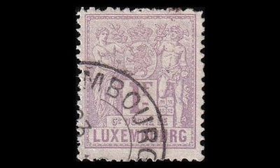 Luxemburg 55B o Allegoria 1 Fr (13½) rosohammaste (1882)