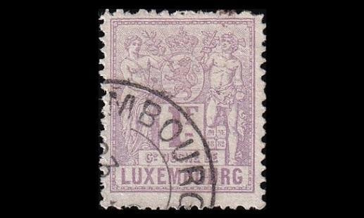 Luxemburg 55B o Allegoria 1 Fr (13½) rosohammaste (1882)