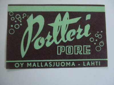 VANHA JUOMAETIKETTI - PORTTERI PORE LAHTI (K10-S74)